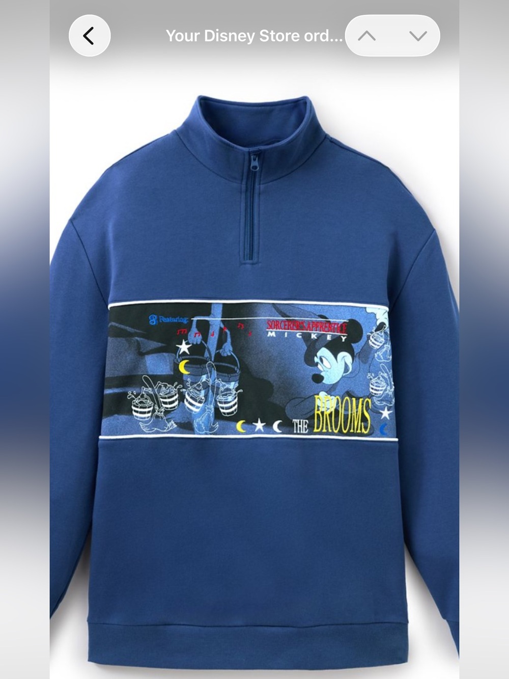 Sorcerer Mickey Mouse 1/4 Zip Fleece Pullover  – Fantasia 85th Anniversary